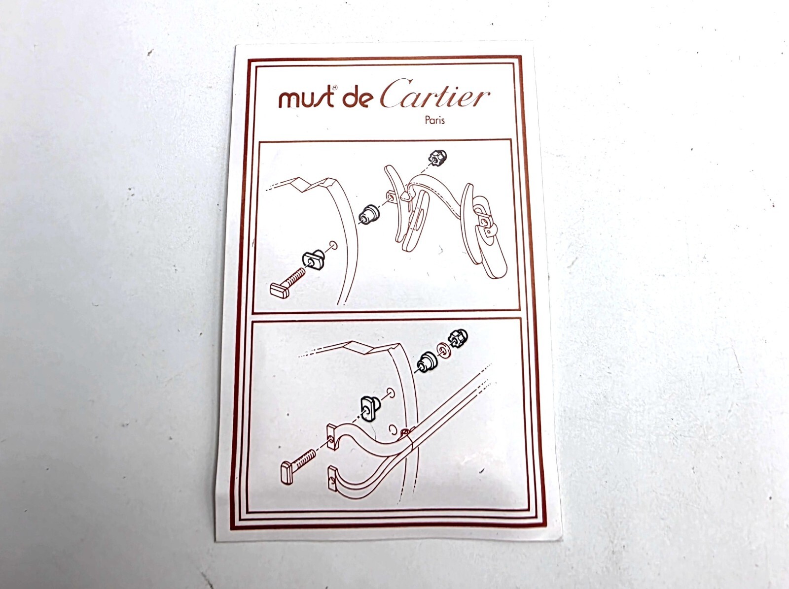 NEW! Auth Curved Rectangle Cartier Screws Full Sets - Gold