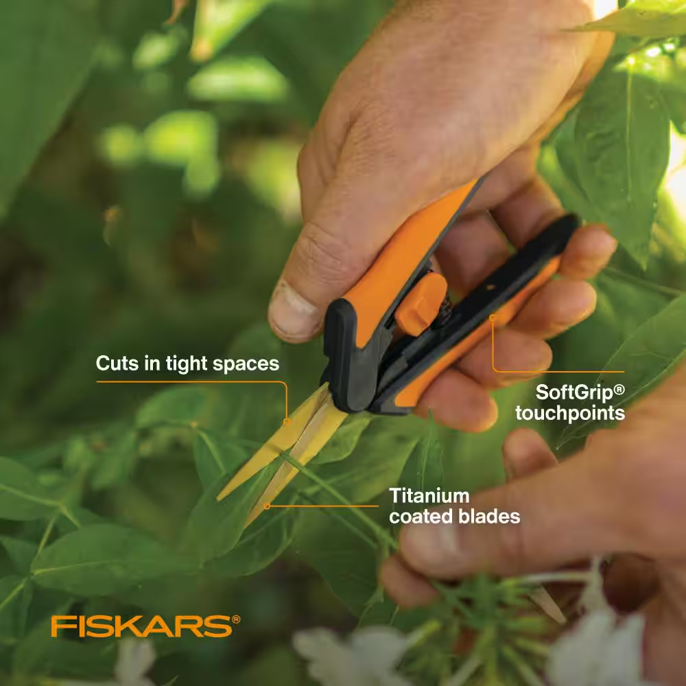 6 In. Titanium Micro-Tip Pruning Shears with Softgrip Handles (2-Pack)