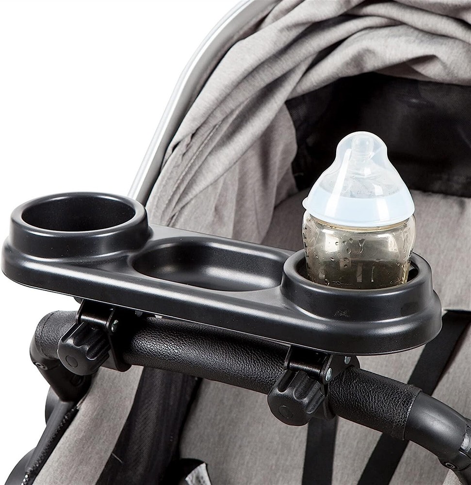 Universal Stroller Cup, Phone, Bottle, Snacks Holder Add on Accessory Light Gray