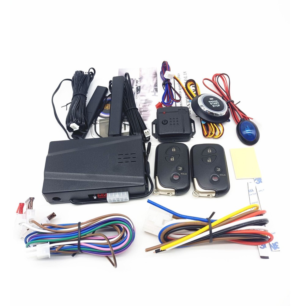 12V Keyless Entry Car Engine Start Alarm System Remote One-button Starter Set