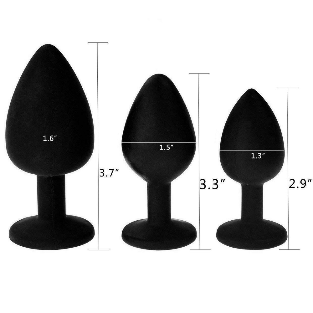 Beginner Silicone Buttplug Set Small Large Soft Anal plug Wearable Trainer Kit !