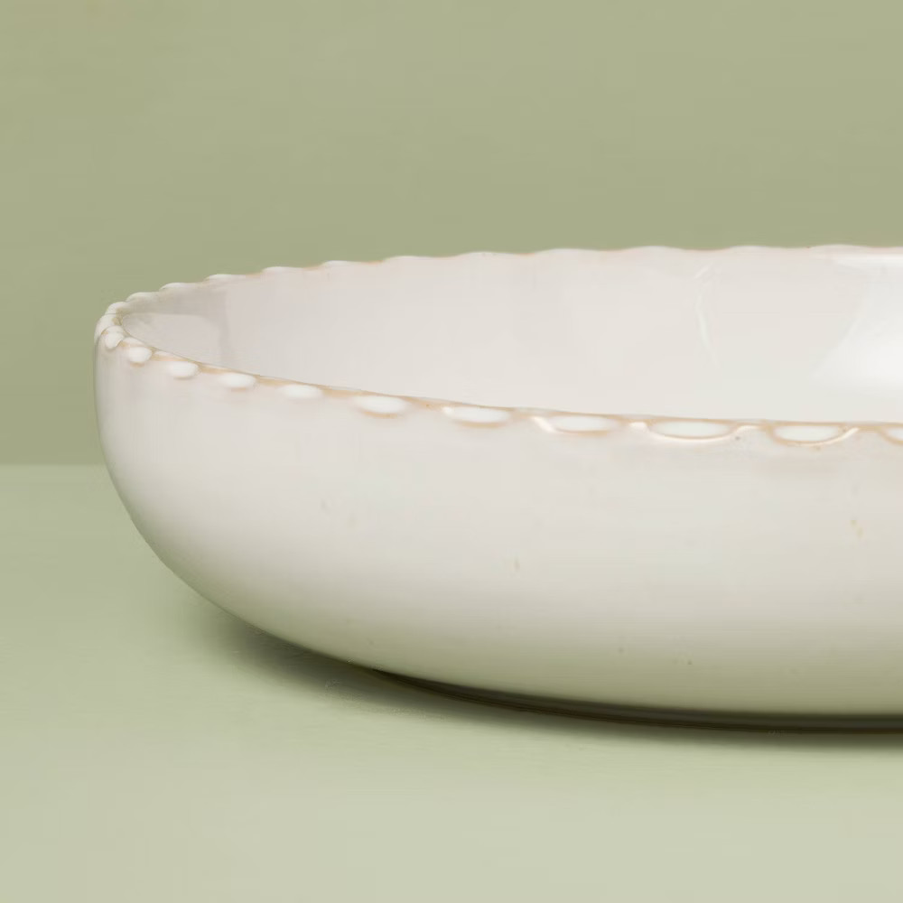 Set of 4 28 fl oz Pinched Edge Pasta/Grain Bowls Sour Cream