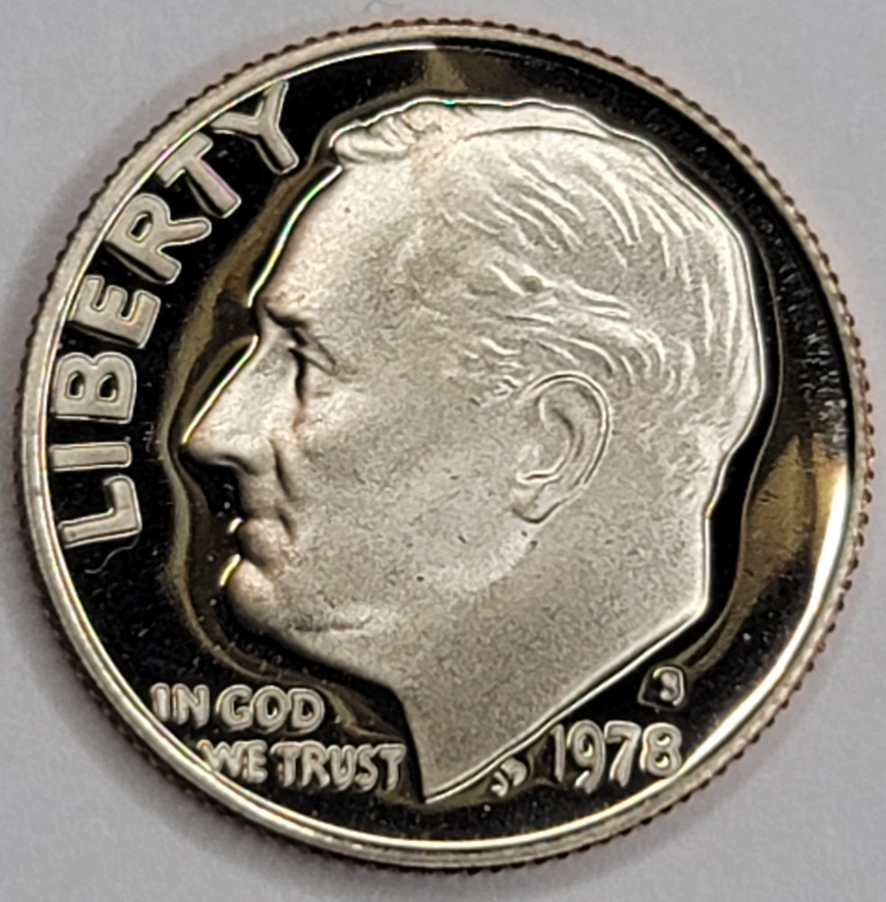 1978 S Gem Proof DCAM Roosevelt Dime - CN-Clad