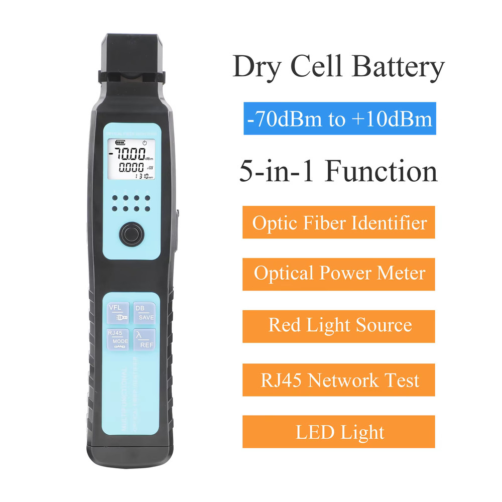 Multi-function Fiber Optic Signal Identifier Optical Power Meter VFL Cable Teste