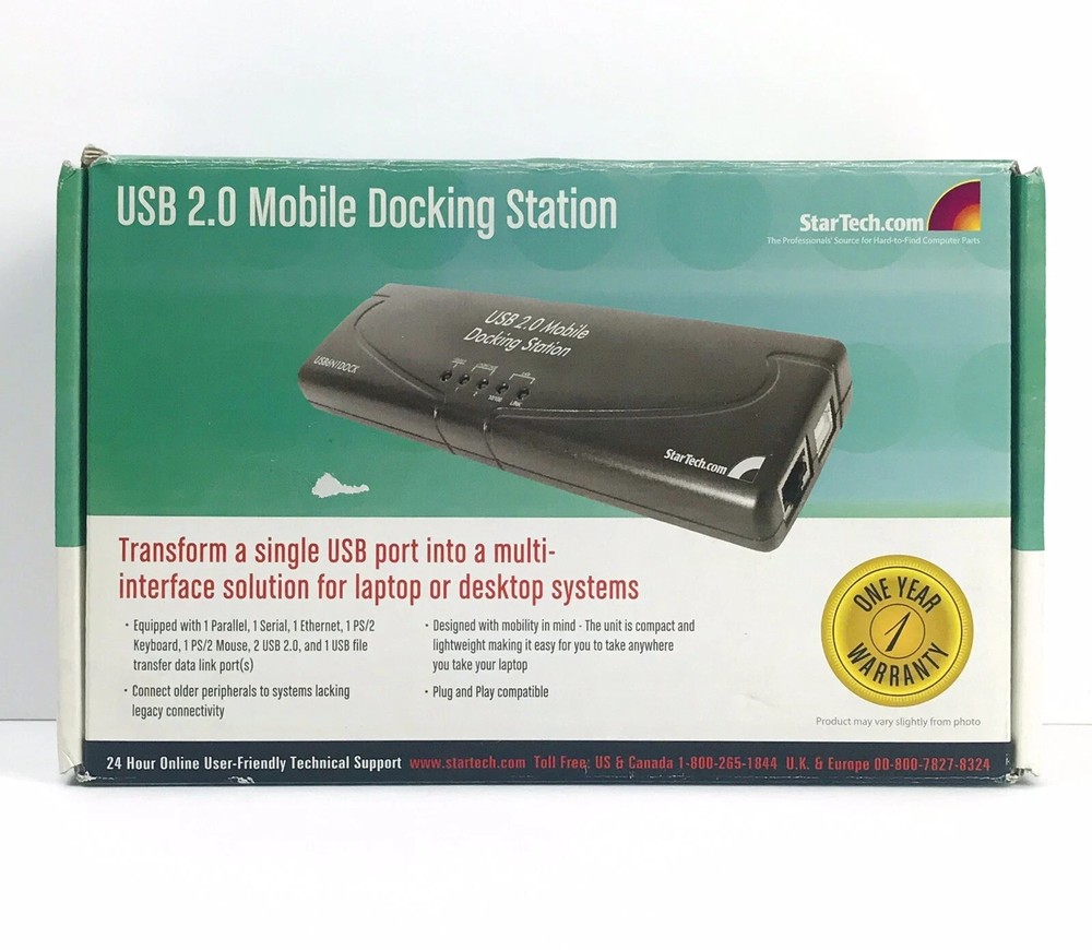 StarTech USB 2.0 Mobile Dock Station Laptop/PC Bkwrd Compat + Accessory Open Box