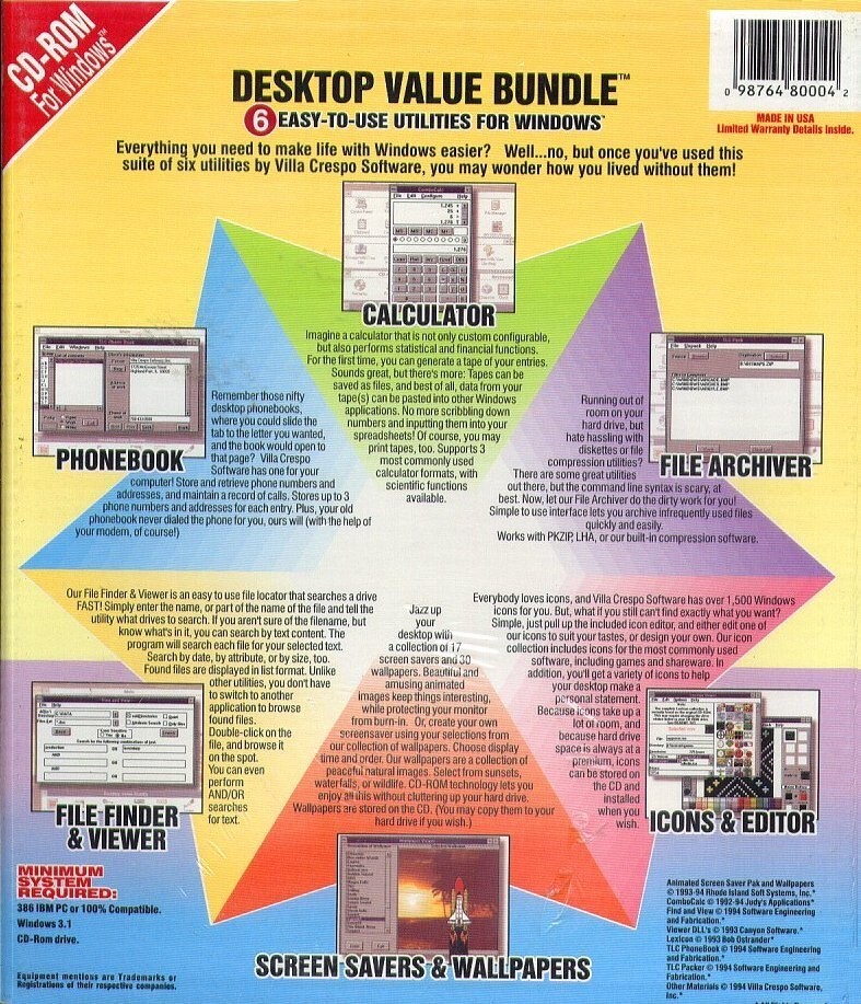Desktop Value Bundle (PC-CD-ROM, 1994) for Windows - NEW CD in SLEEVE