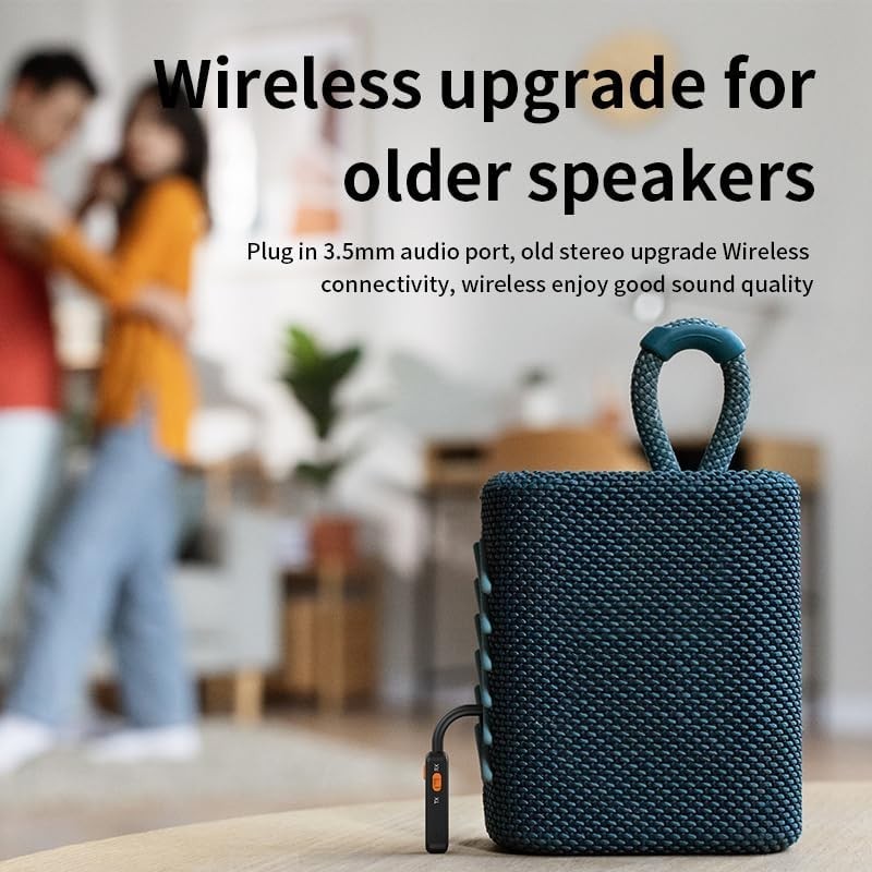 2-in-1 Green Bluetooth Wireless Audio Transmitter,3.5mm Audio Jack Adapter,Wirel