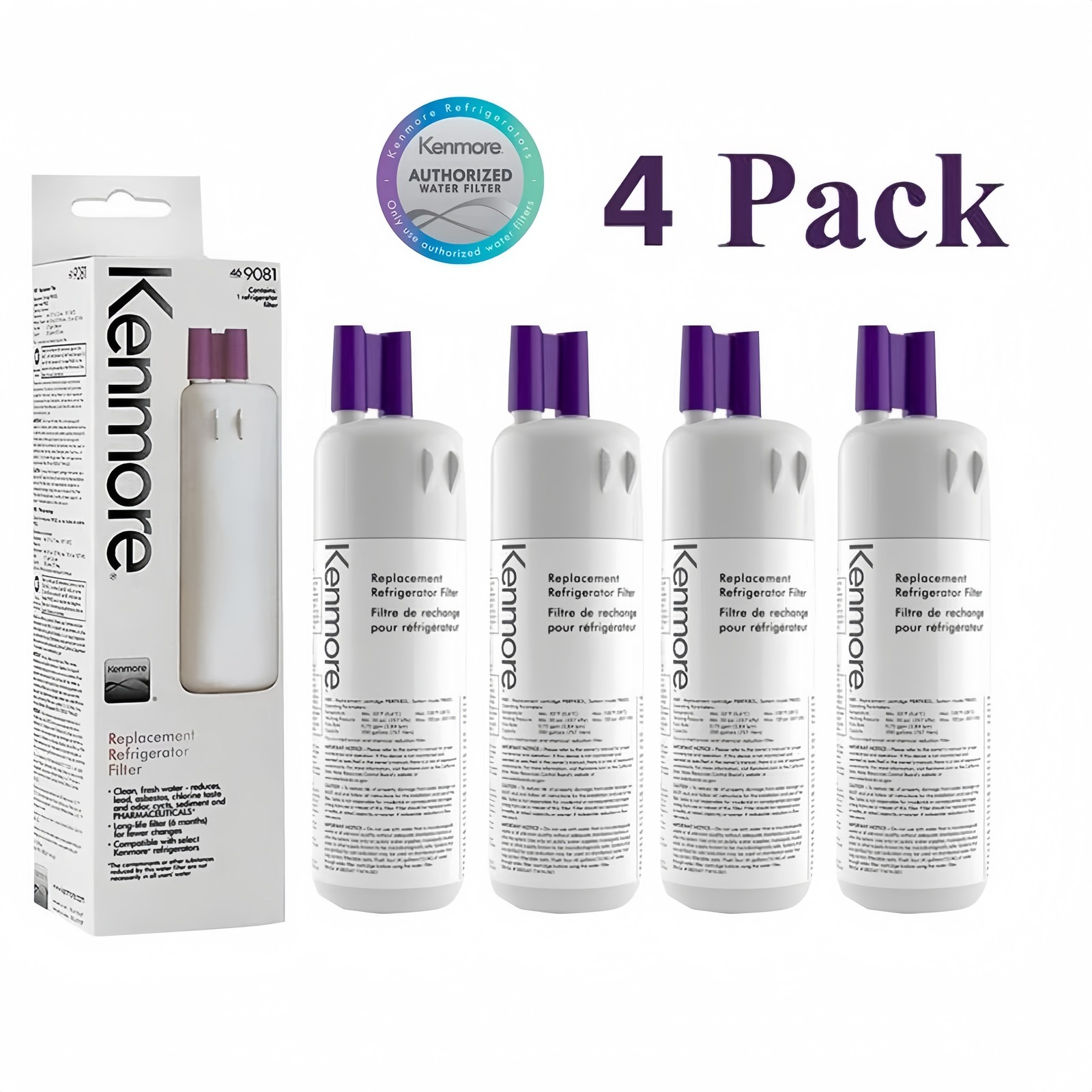 Kenmore 9081 Replacement Refrigerator Water Filter 4-Pack New