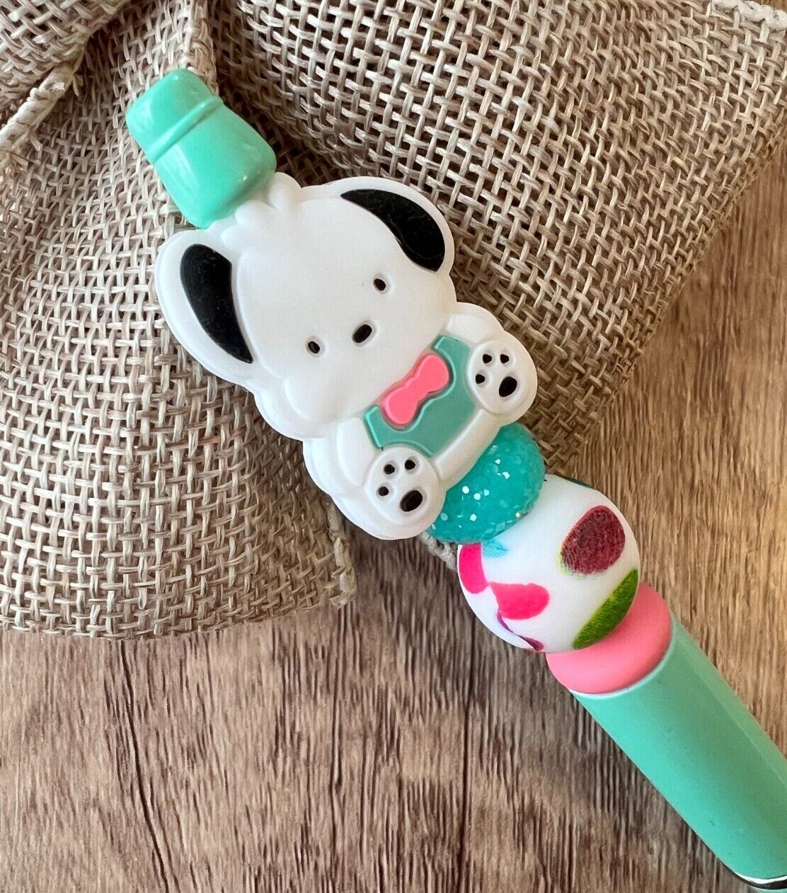 Custom beaded pen. Cute Sanrio characters! gifts, basket filler, journal, teen