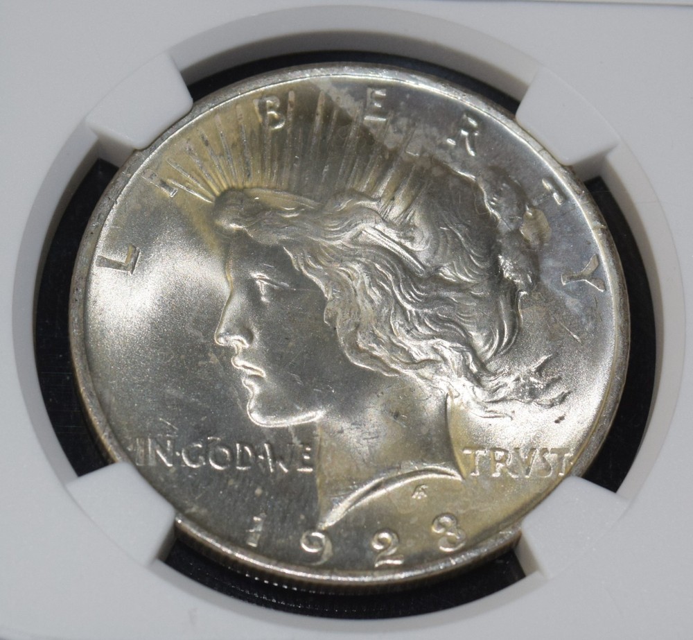 1923 P NGC MS66 Silver Peace Dollar Toned