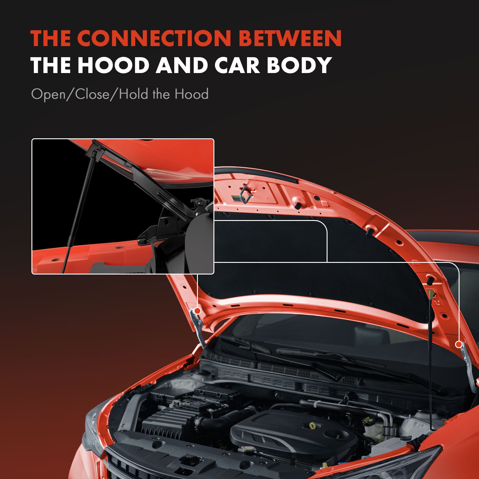 2x Front Hood Hinge for Chevrolet Malibu Impala Chevy II Oldsmobile 442 Pontiac