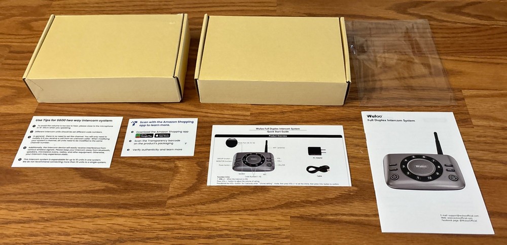 (2) Wuloo Full Duplex 2-Way Audio Wireless Intercom System 5280ft Range S600-P2