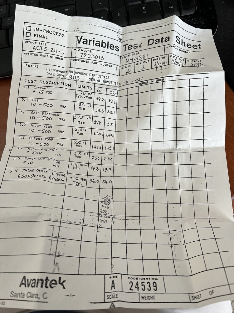 Avantek ACT5-211-3 Amplifier
