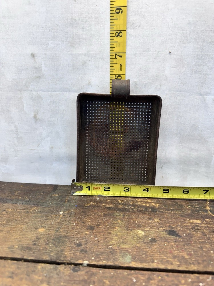 Antique Early Tin Strainer Square #1439