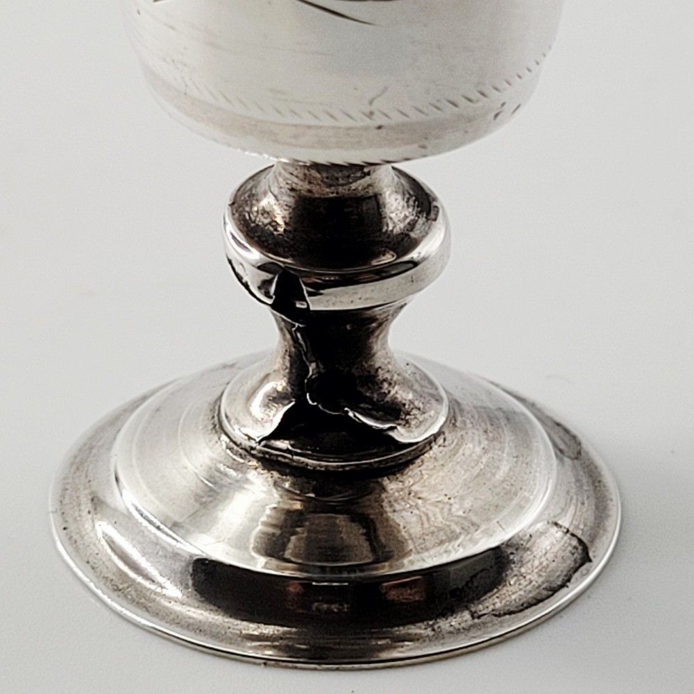 IMPERIAL RUSSIAN SILVER VODKA / KIDDUSH CUP 84 SOLID SILVER JUDAICA ANTIQUE