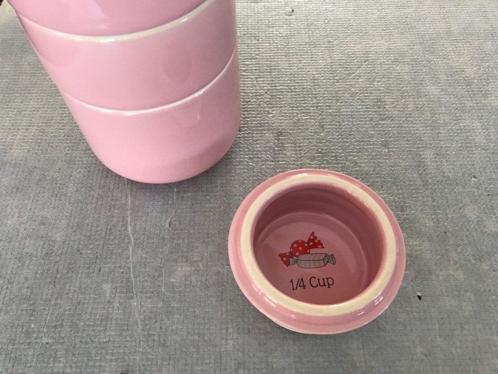 The Masterclass Bake Shop Measuring Cup Set Stacking -Pink-Donut,Cupcake,Candy