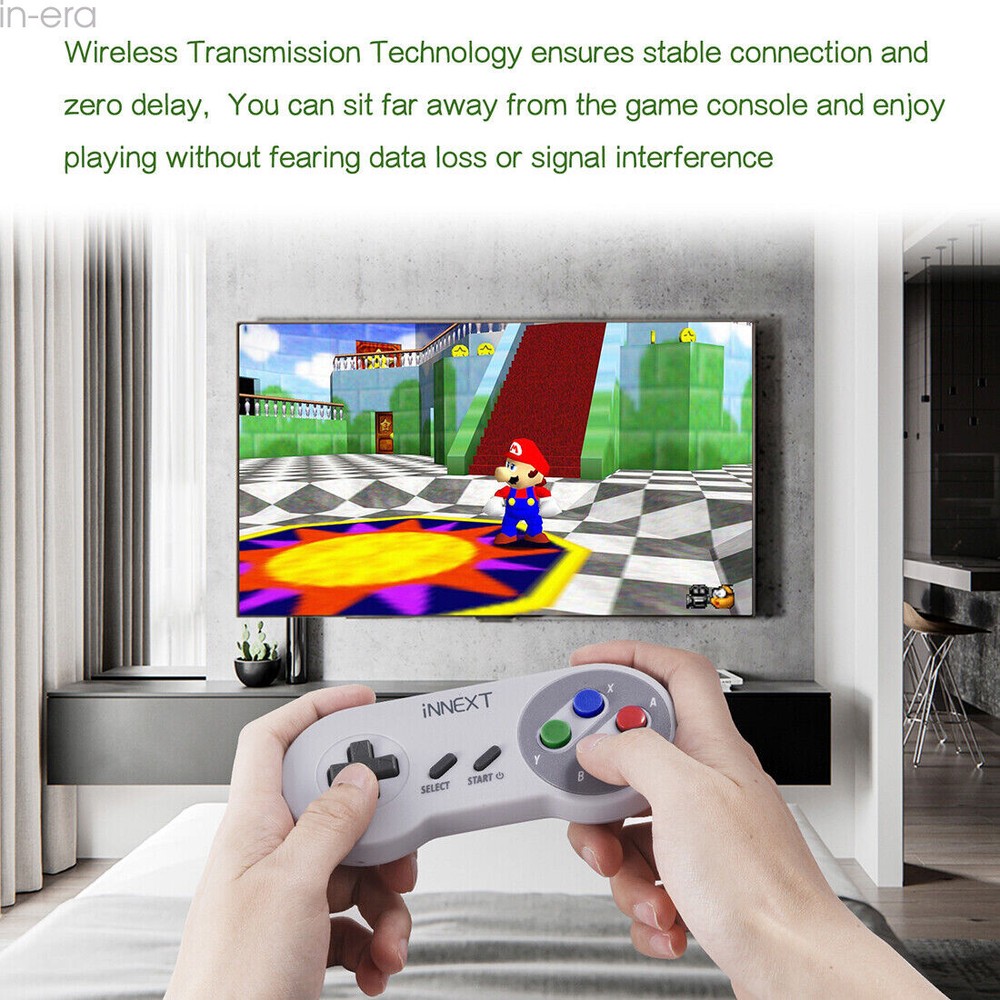 Wireless SNES Controller Gamepad Joystick & USB Receiver for PC Mac Video Games