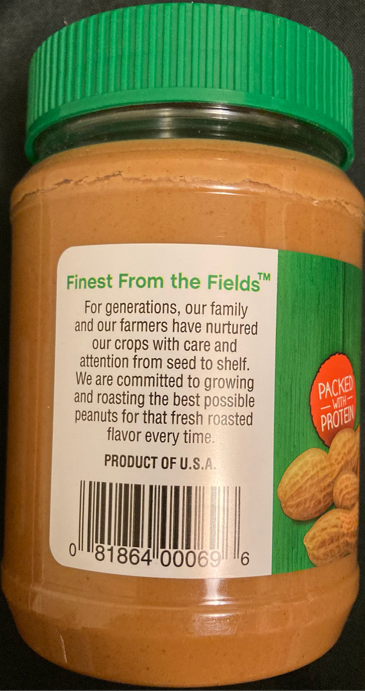 4x Jars Hampton Farms Creamy Peanut Butter Spread 16oz Made in USA NC