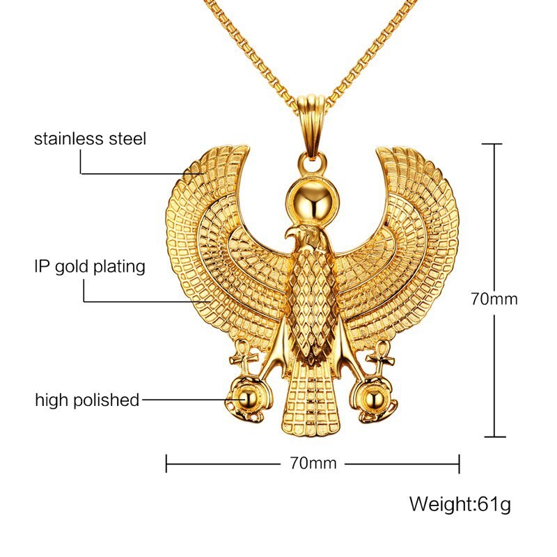 Stainless steel Horus pendant