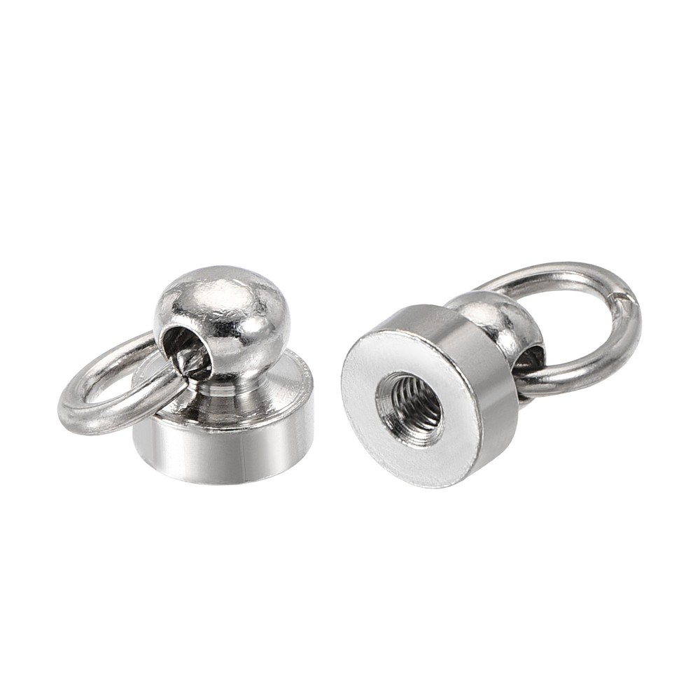 20pcs Pull Ring Rivets Studs Round Head 8x8mm for DIY Brass Silver Tone