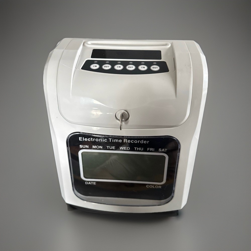Electronic Employee Attendance Time Clock Office Punch Card Machine Unit