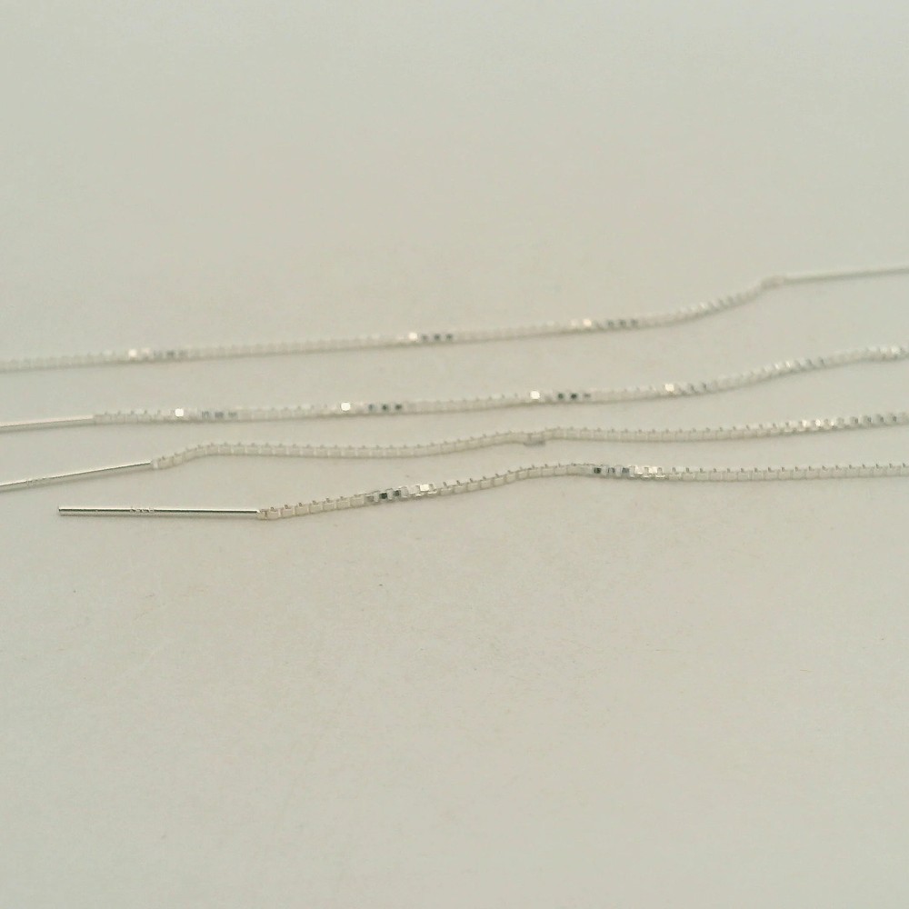 925 Sterling Silver Threader Box Chain with Ring (80mm) - 4 pcs