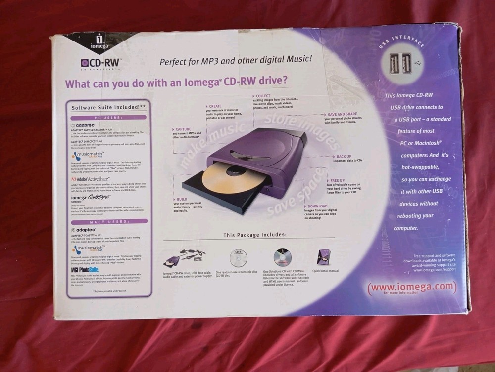 IOMEGA ZIPCD USB ZIP CD 650 DRIVE