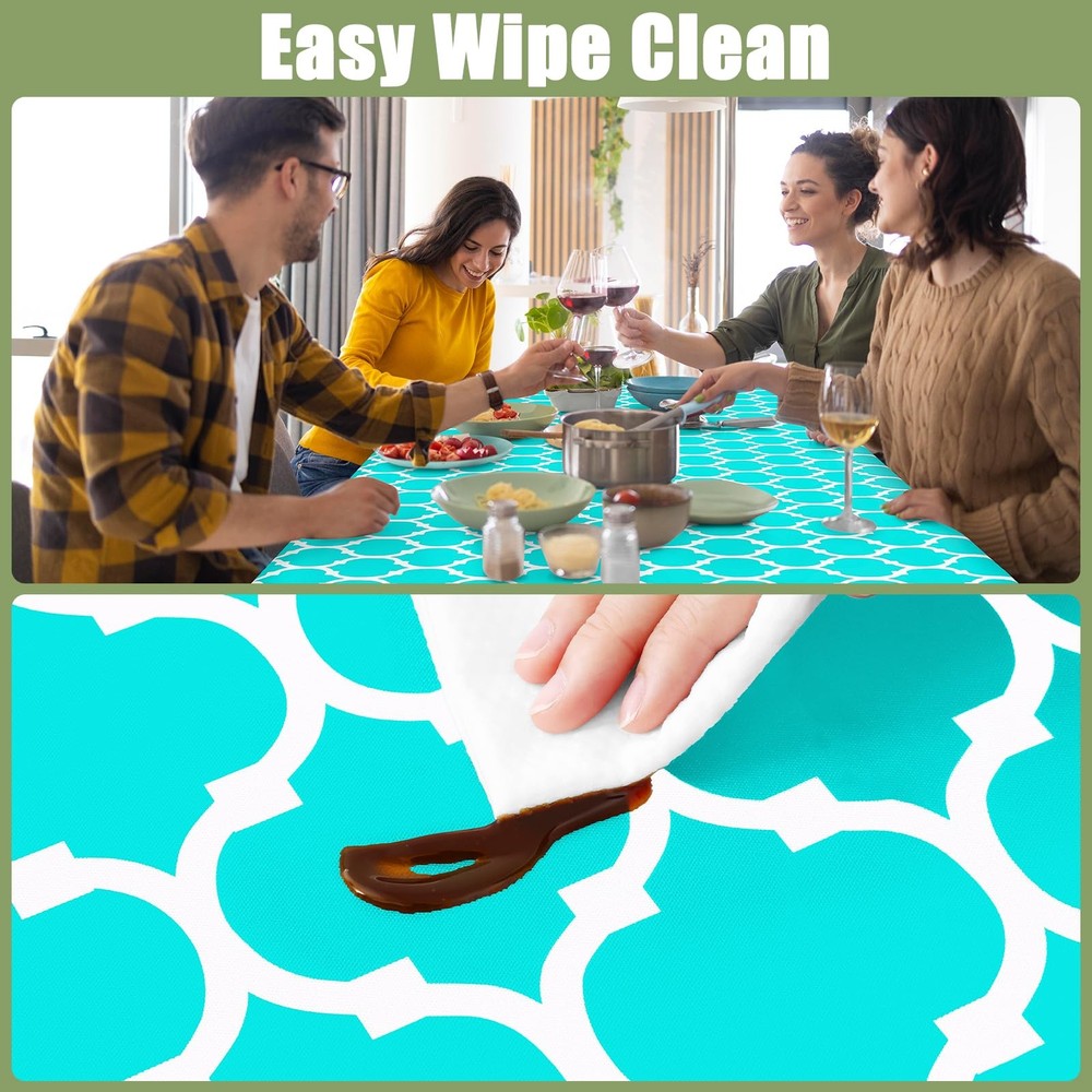 Smiry Rectangle Picnic Table Cover, Waterproof 96" x 30" (Rectangular), Teal