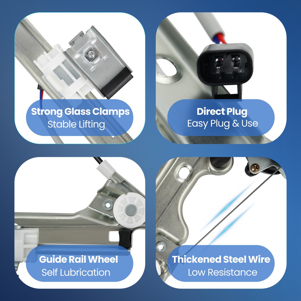 2x Left Right Front Power Window Regulator w/ Motor for Ford E-150 E-250 E-350