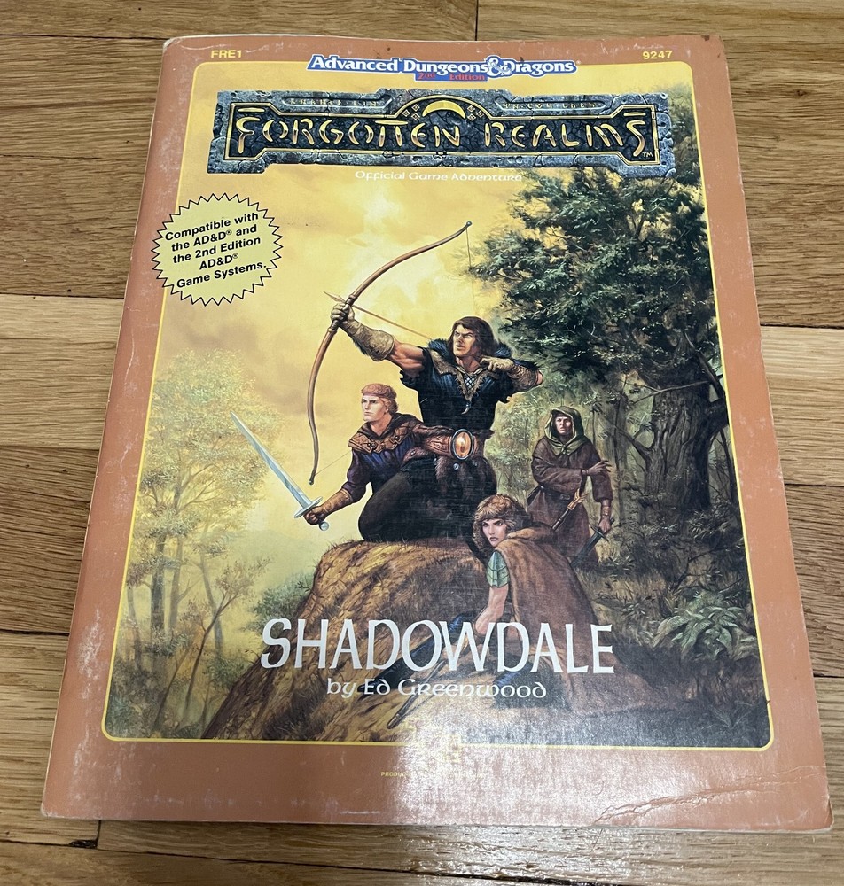 Advanced Dungeons & Dragons Shadowdale w/map Forgotten Realms Original