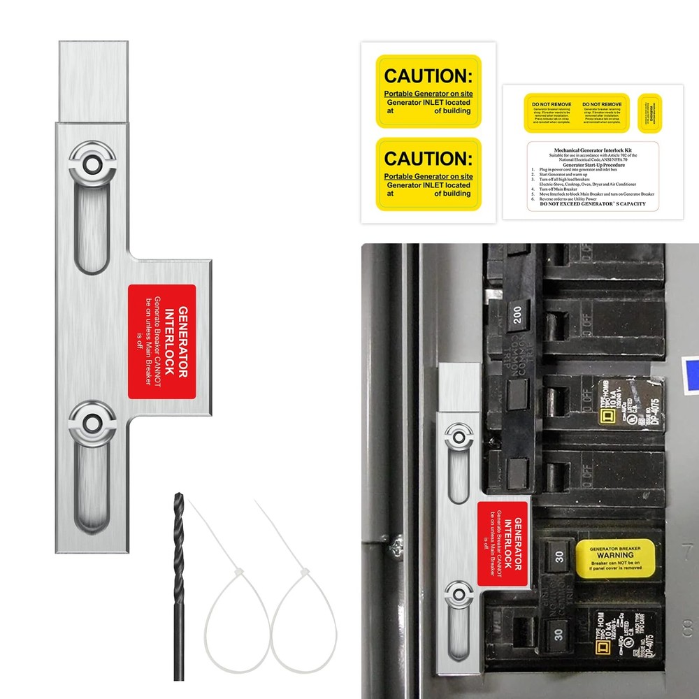 HUBRV Generator Interlock Kit, Compatible with Square D Homeline Meter Main...
