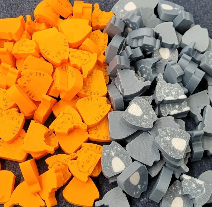 BOOP Replacement Meeples - 16 Cats and 16 Kittens - 3d Printed