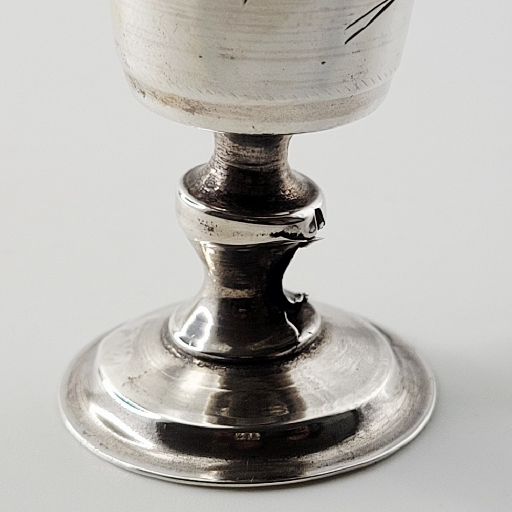 IMPERIAL RUSSIAN SILVER VODKA / KIDDUSH CUP 84 SOLID SILVER JUDAICA ANTIQUE
