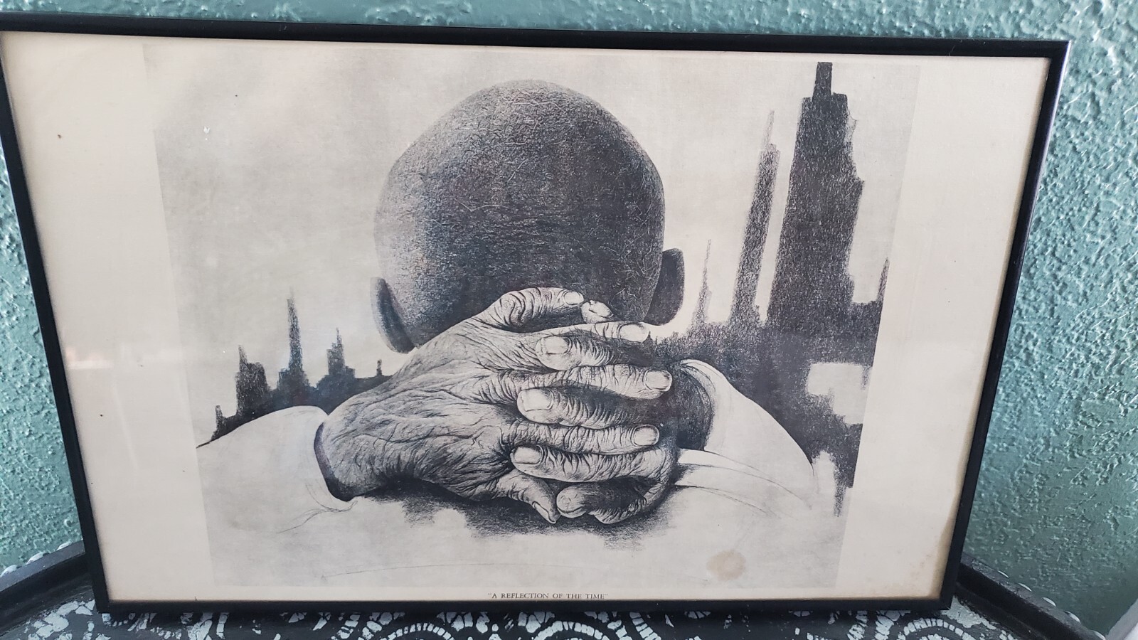 VTG Charles Wilbert White A Reflection of The Time  Lithograph Framed 17x11 RARE