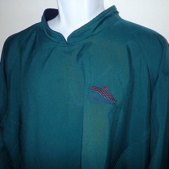 Zero Restriction Golf Men L Green Pullover Windbreaker Crew Neck Nylon