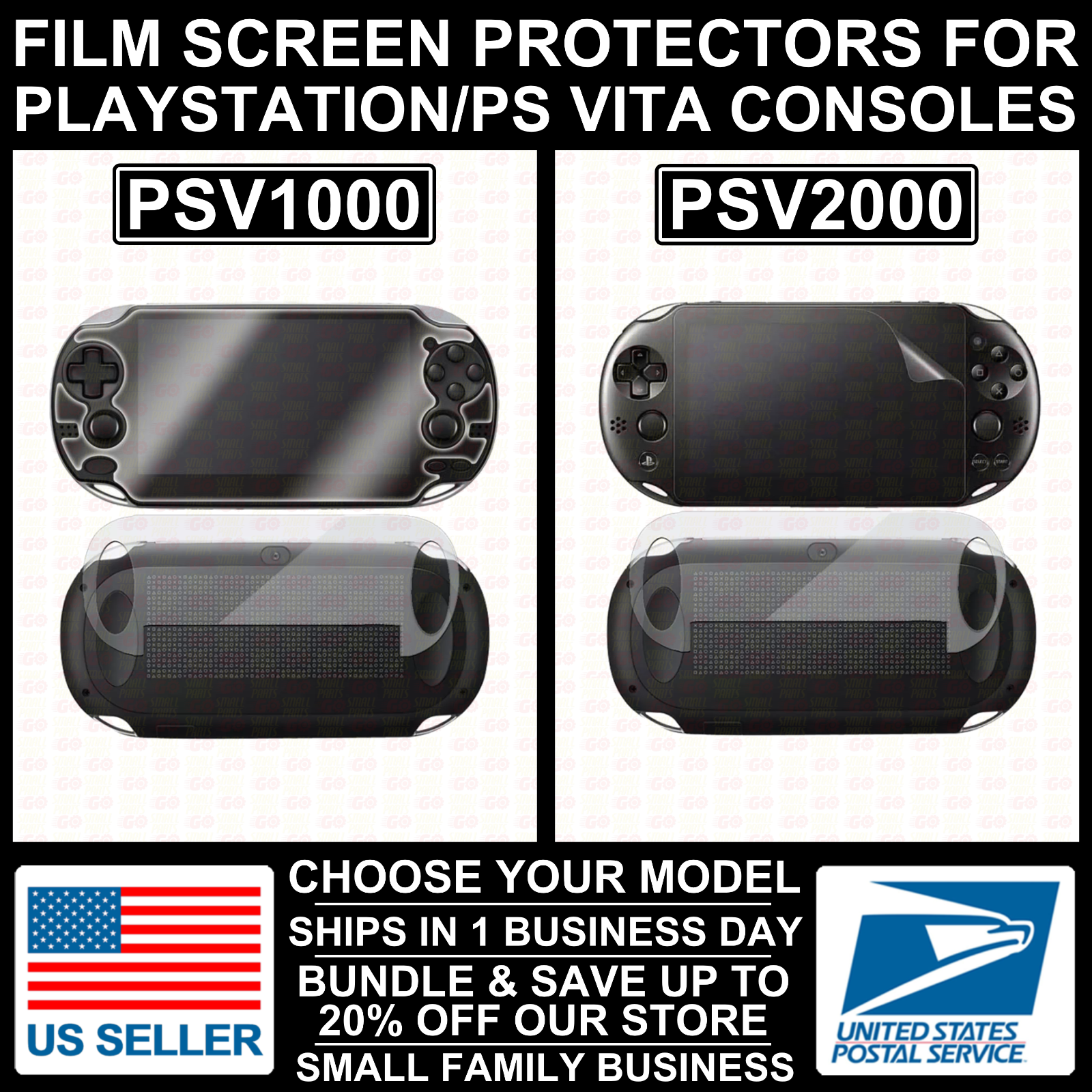 LCD Film Screen Protector For Sony PS Vita PCH 1000/2000 Full Body Front Back