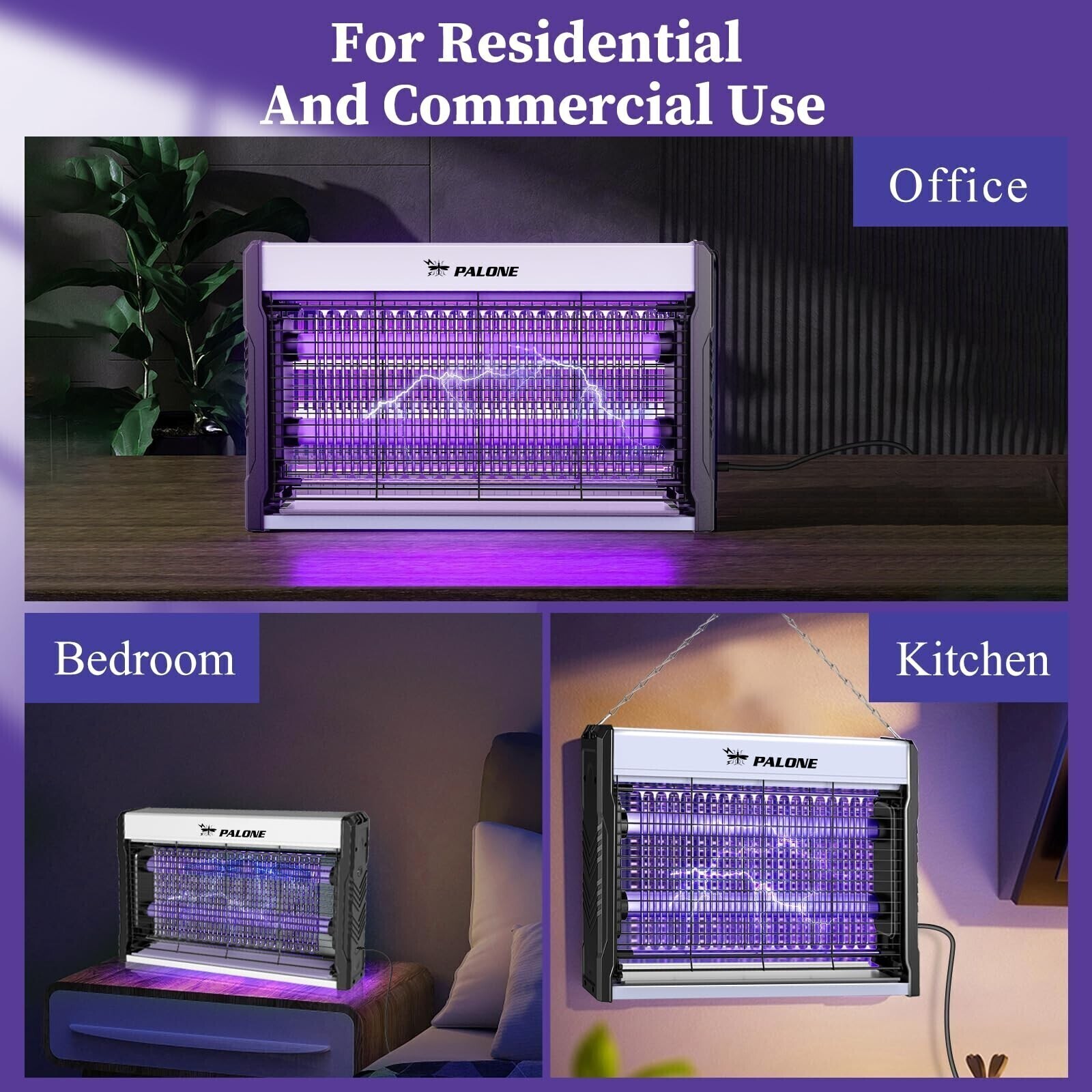 Bug Zapper 3200V Electronic Mosquito Zapper for Outdoor and Indoor Waterproof A+