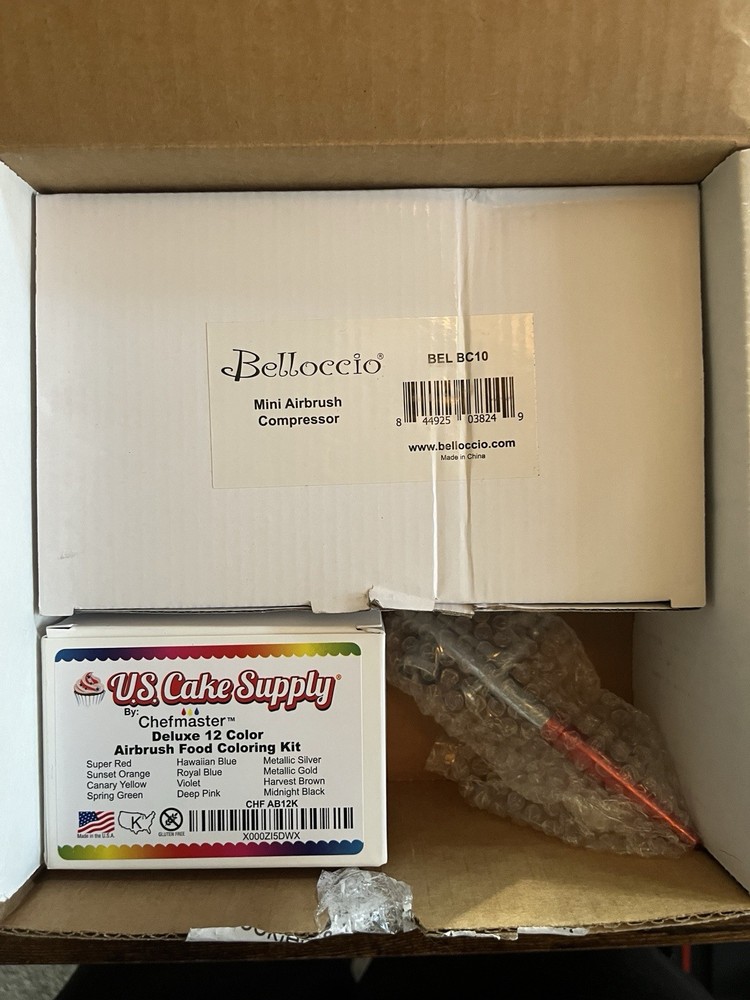 US Cake Supply Airbrush, Compressor & Colors