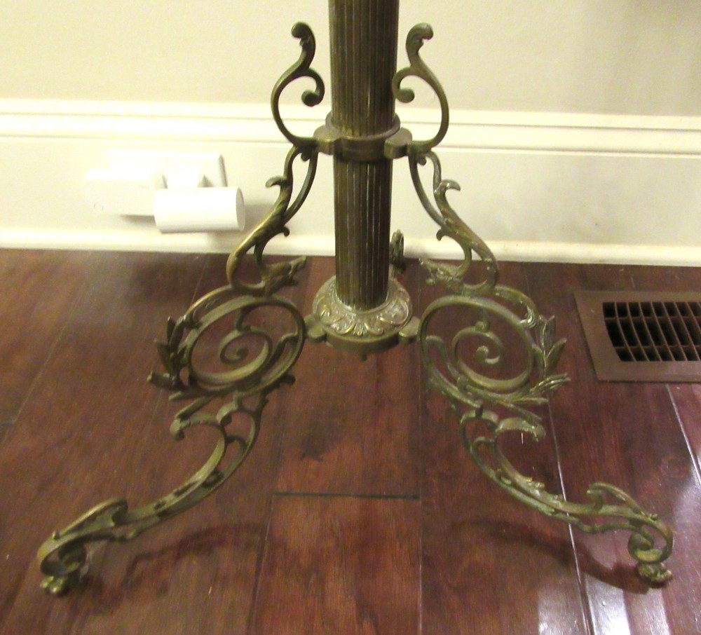 VICTORIAN BRASS AND MARBLE STAND TABLE