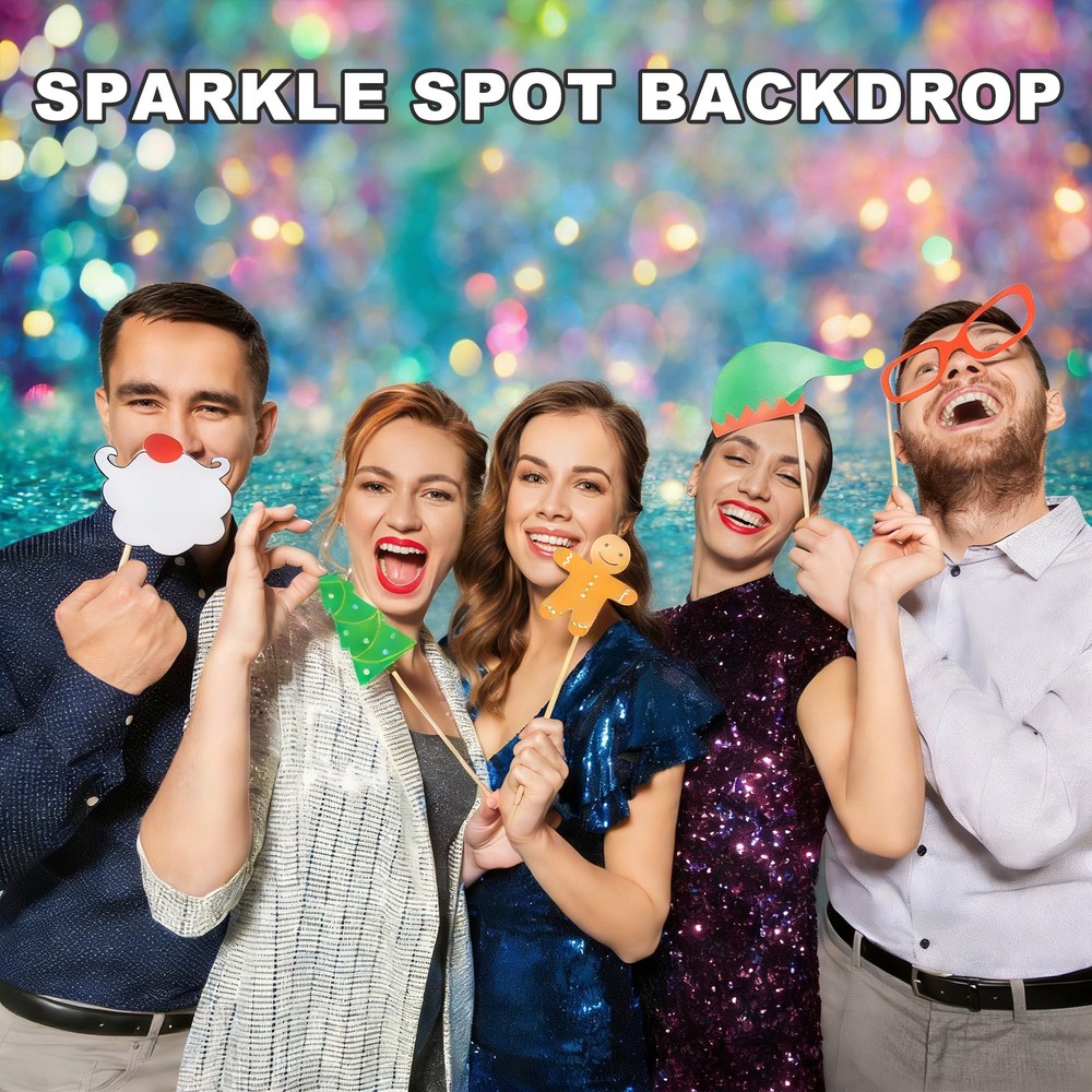 Sequin Glitter Backdrop (6x4ft) Silver Sparkle Background for Wedding