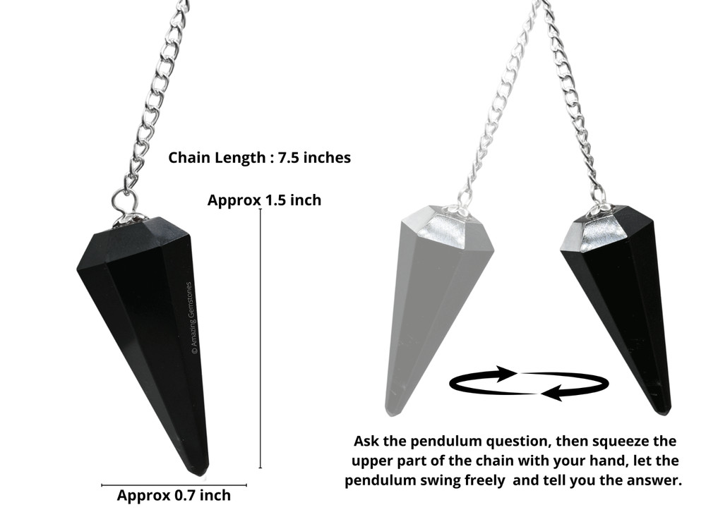 Black Obsidian Dowsing Crystal Pendulum