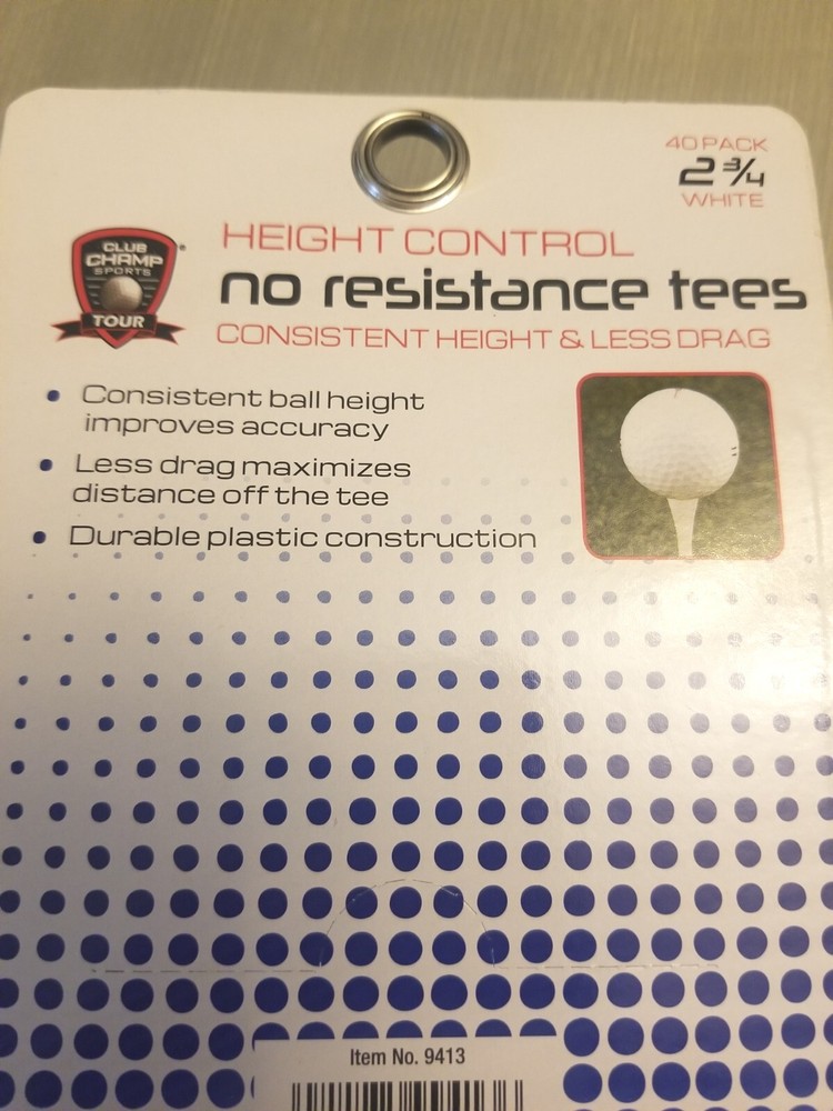 Height Control No Resistance Golf Tees 40 Per Pack