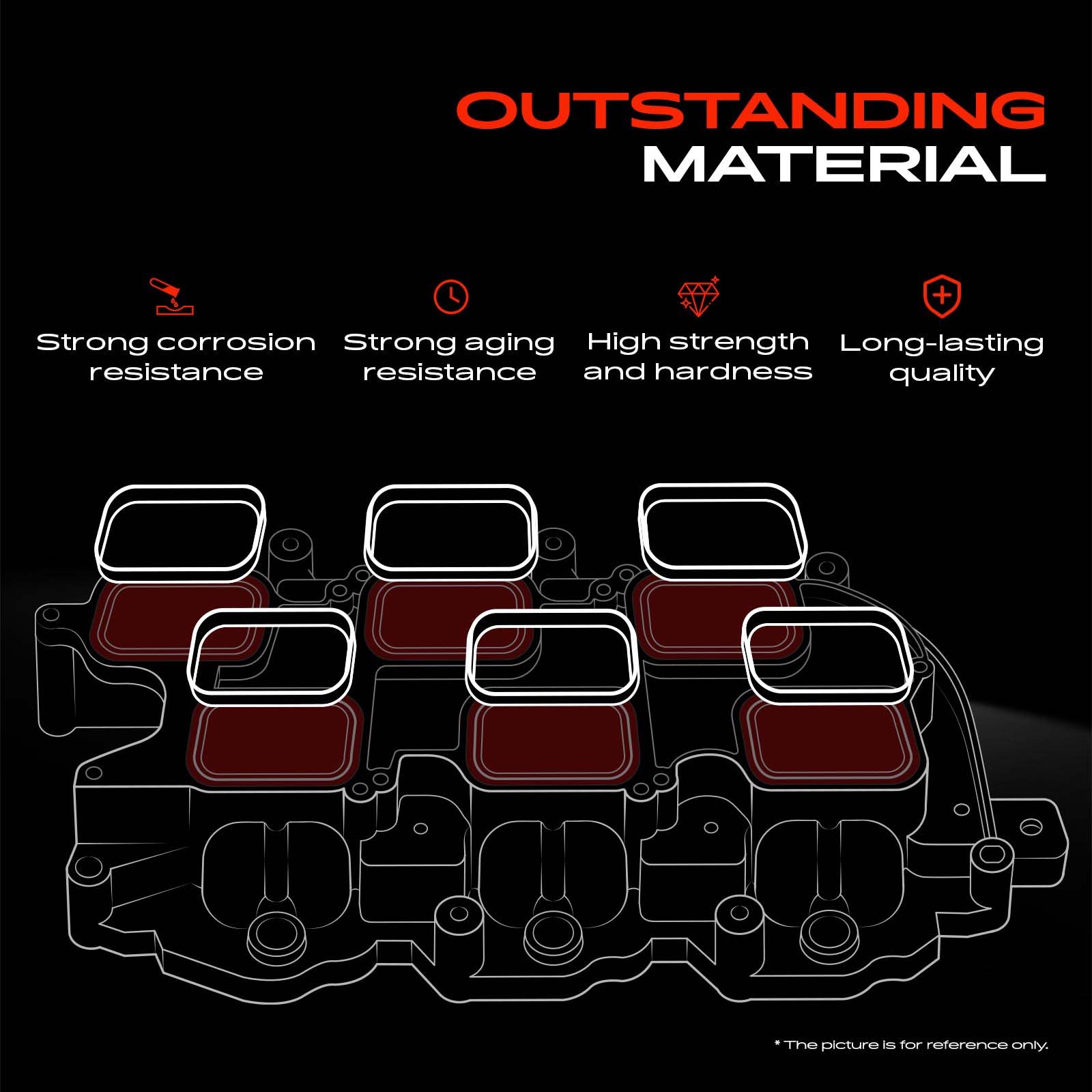 Fuel Injection Plenum Gasket Set for Ford Fusion Edge Mazda 6 Lincoln Mercury