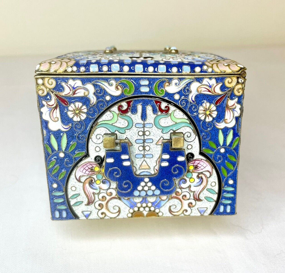 Antique Russian Silver Enamel Box