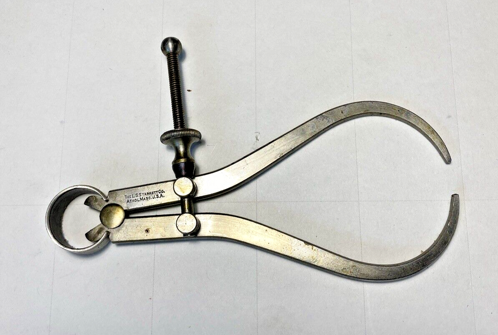 Starrett 4" Outside Spring Caliper Solid Nut No. 79 USA
