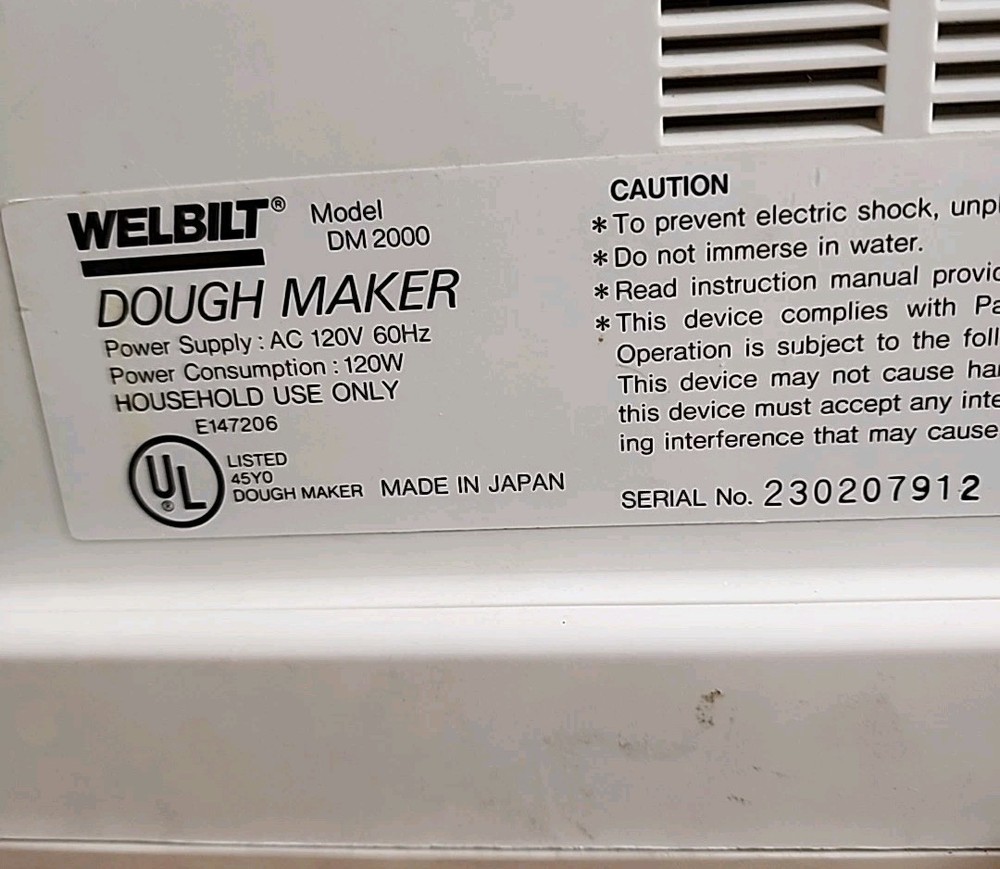 Welbilt DM2000 Dough Maker Mixer - Programmable Bread Pastry Pasta - TESTED!