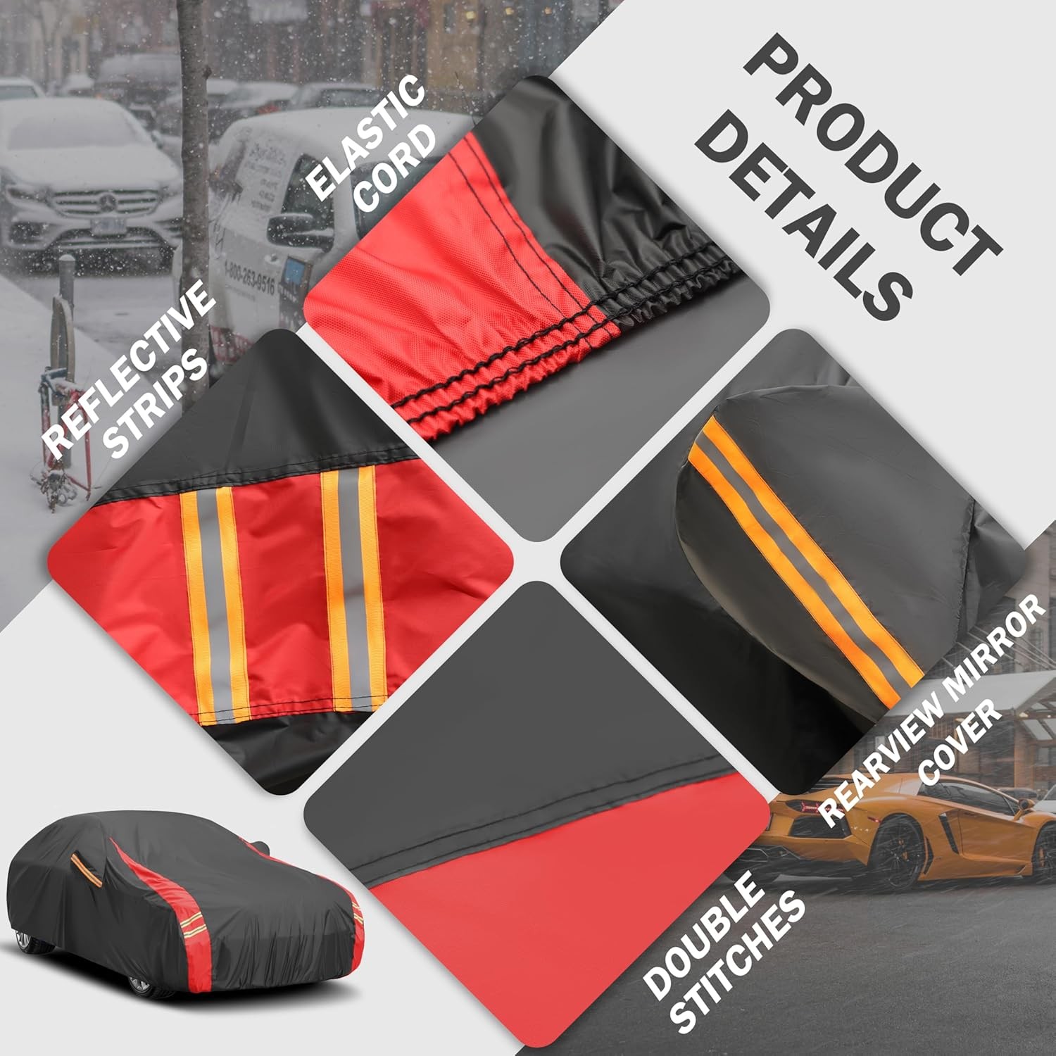 Car Cover Waterproof All Weather for Automobiles (1 Sedan Car Cover, A3 Fit Seda