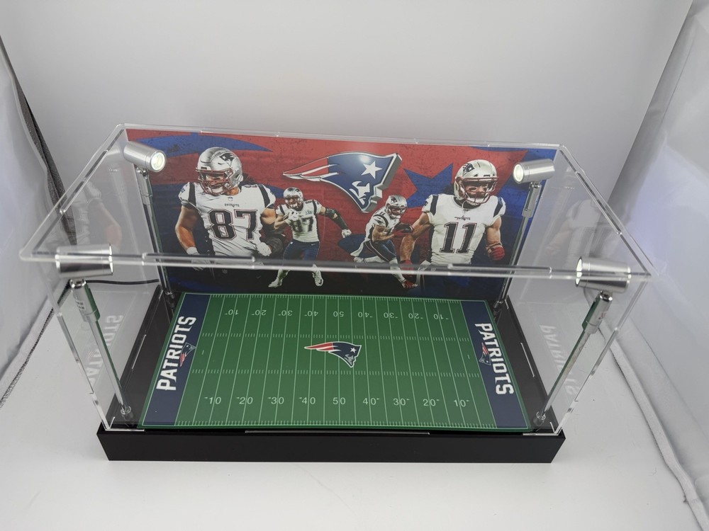 Julian Edelman & Rob Gronkowski Custom 2-3 Card PSA Display Case W/ LED Lights