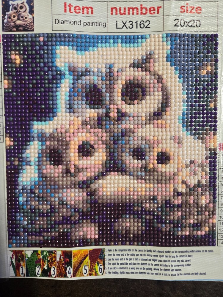 Owl family diamond kit completed