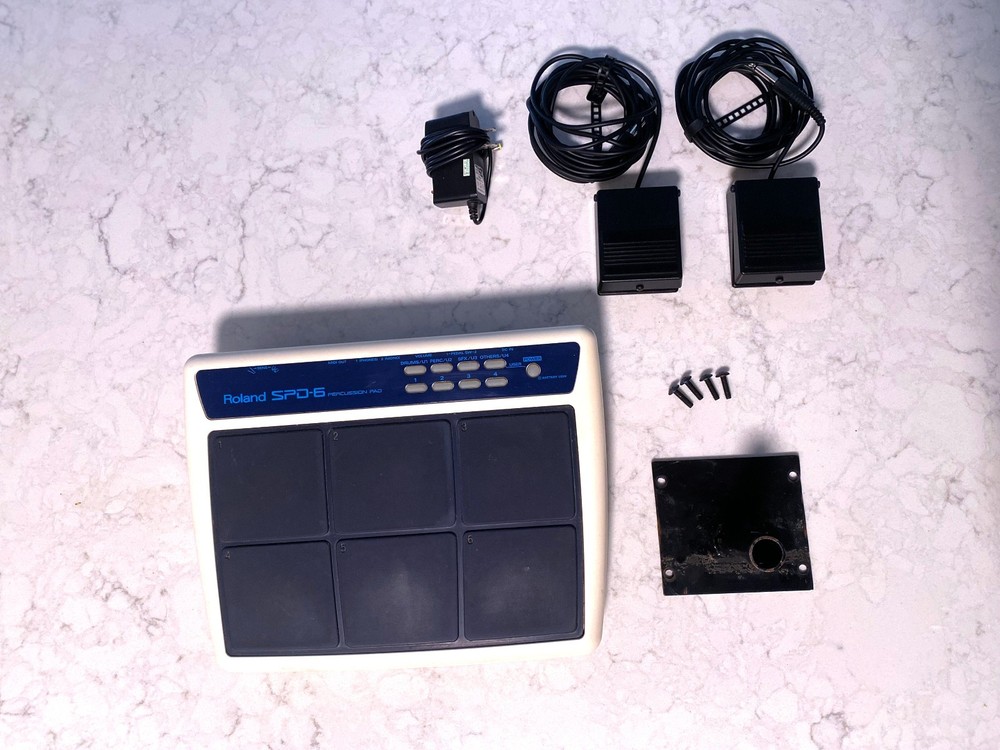 Roland SPD-6 Electronic Percussion Pad w/Adapter, 2 Trigger Pedals & Base